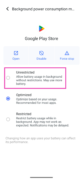Step 4: Select Unrestricted. Top 8 ways to fix ‘Google Play Store not auto-updating apps’ on Android (2024)