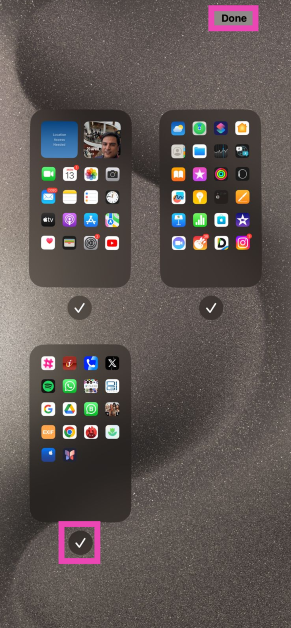 Step 3: Check the circle under the page you want to unhide. unhide apps iphone