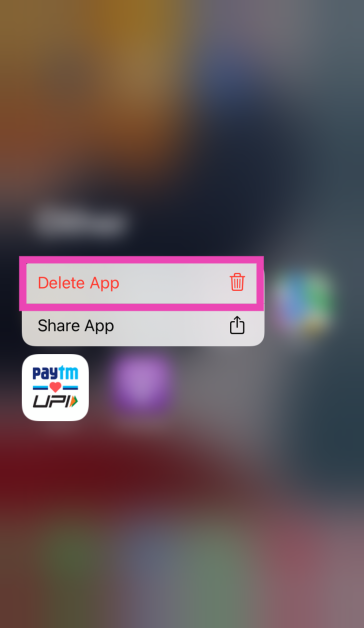 Step 2: In the popup menu, tap on Delete App. unhide apps iphone