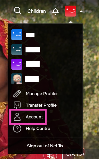 Step 2: Hover the cursor on your profile picture at the top right corner of the screen and select Account.