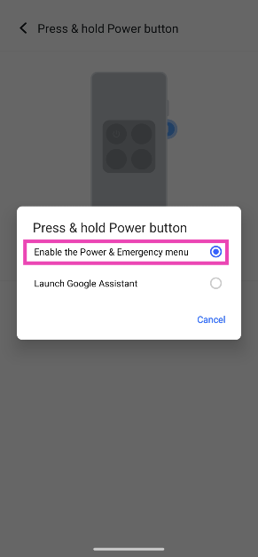 Step 4: Select Enable the Power & emergency menu. How to set the side key as the power button on an Android phone (2024)