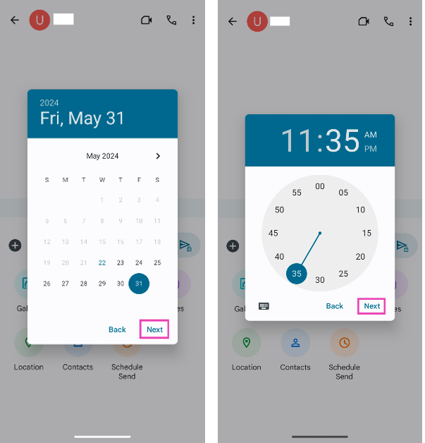 Step 7: Select a date and hit Next.