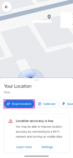 Step 4: Tap on Share location.