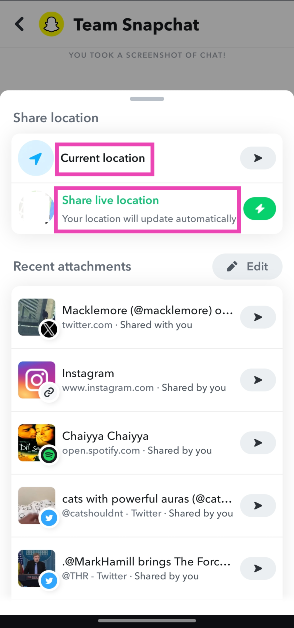 Step 3: Tap on Current location or Share live location.