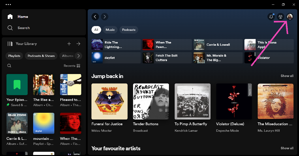 Step 2: Click on your profile picture at the top right corner of the screen and select Settings.