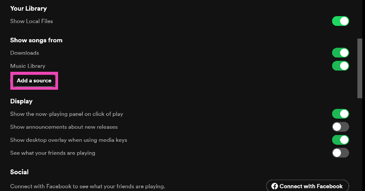 Step 4: Click on Add a source. Top 2 ways to add local files to Spotify? (2024)