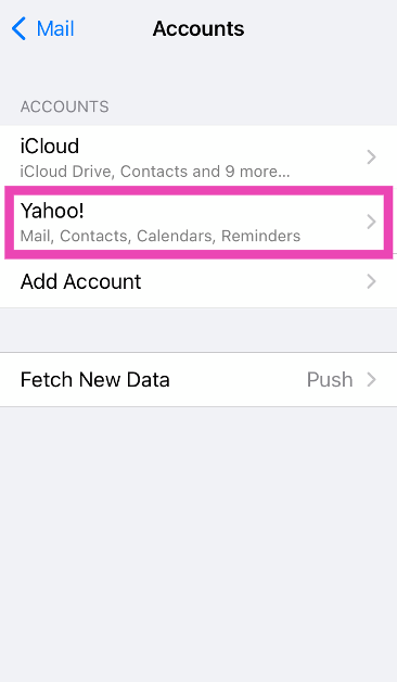 Step 3: Select Yahoo.