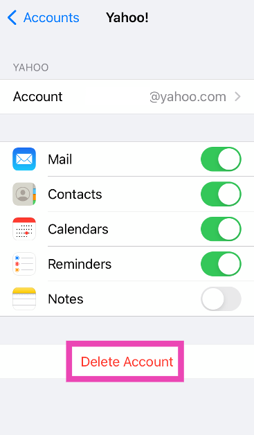 Step 4: Tap on Delete Account.