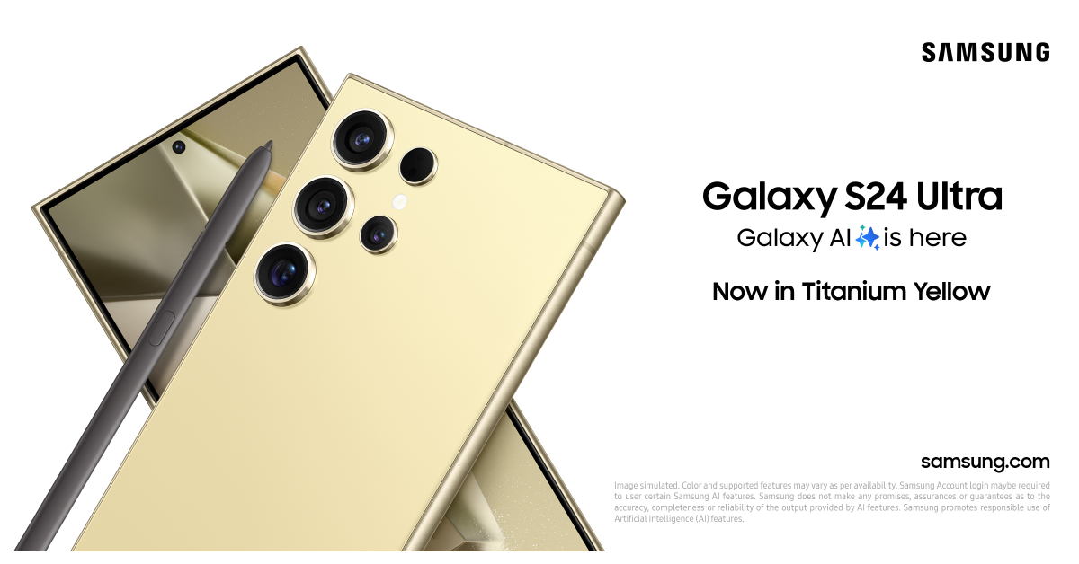 Samsung Galaxy S24 Ultra now comes in a Titanium Yellow variant in India