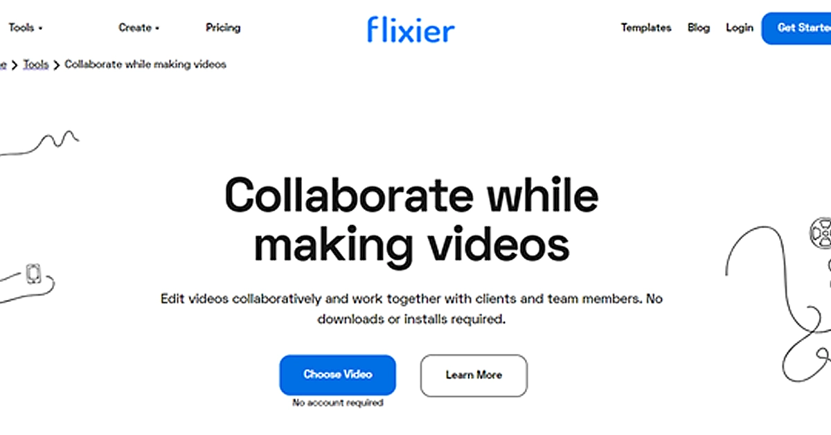 homepage of flixier website.