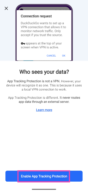 Step 5: Tap on Enable App Tracking Protection.