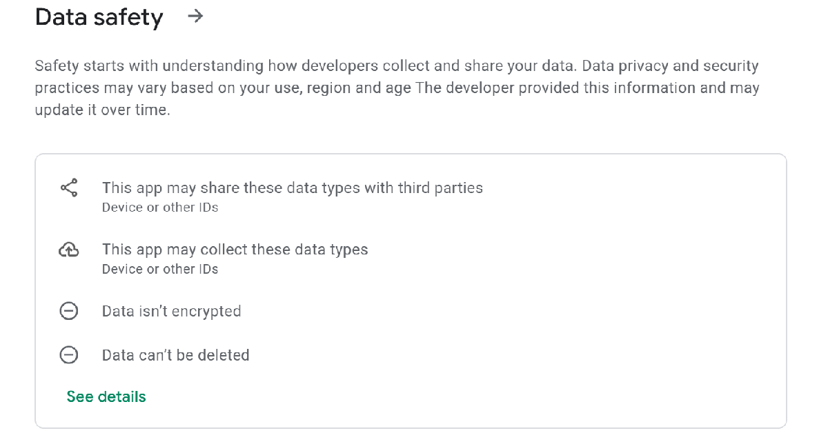 Check the app details before installing it