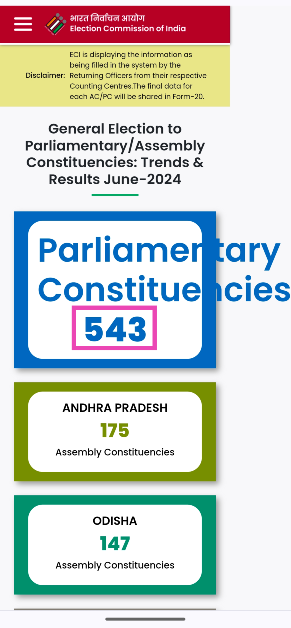 Step 3: Select Parliamentary Constituencies.