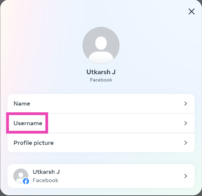 Step 5: Click on Username.