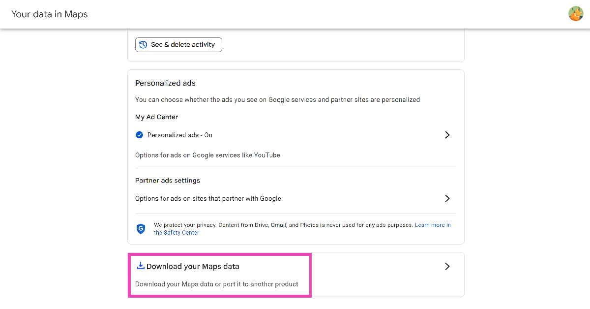 Step 4: You will be redirected to Google Takeout. Select Location History (Timeline).