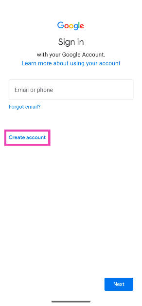 Step 4: Select Create account. How to create a Gmail account without using a phone number (2024)