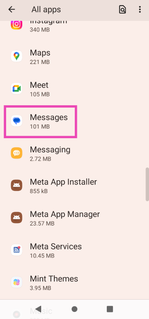 Step 2: Tap on Messages.