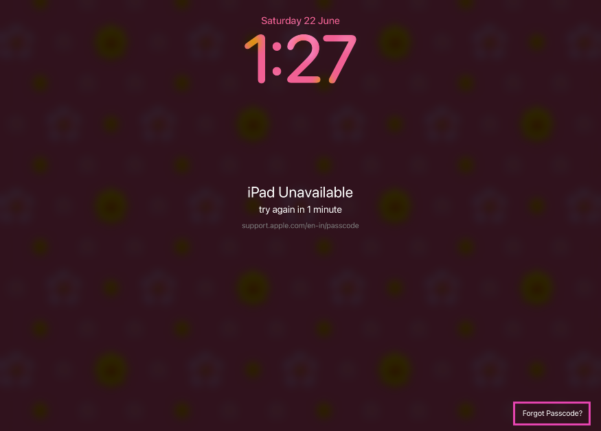 Step 2: Tap on Forgot Passcode?