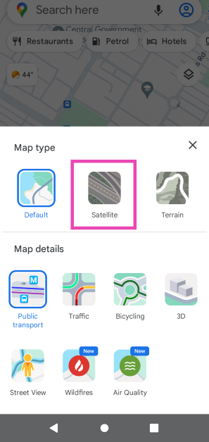 Step 3: Select Satellite.