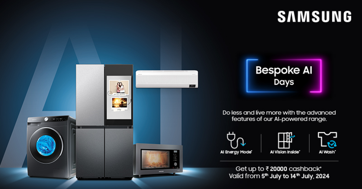 Bespoke AI Days is now live with cashback up to Rs 20,000 on Samsung’s AI refrigerators, washing machines