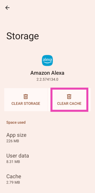 Step 4: Tap on Clear cache.
