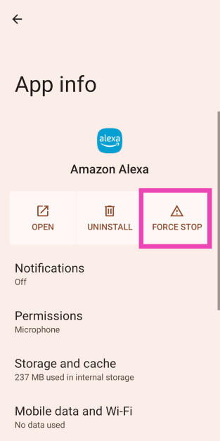 Step 3: Hit Force stop.