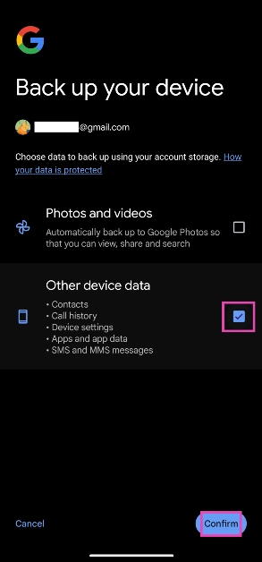 Step 3: Select Other device data.