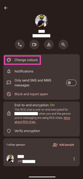 Step 3: Tap on Change colours.