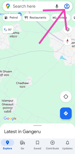 Step 1: Launch the Google Maps app on your phone and tap your profile picture at the top right corner of the screen.