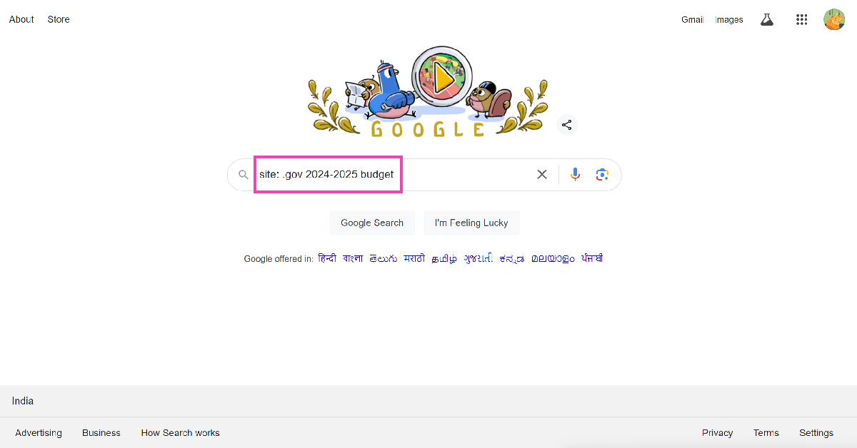 Step 1: Prefix your search with site: [domain extension]. For example, if you want results only from .gov websites, type site: .gov. google search within url