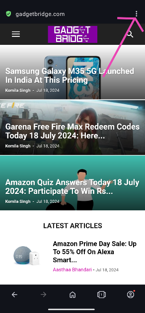 Step 2: Hit the ellipses at the top right corner of the screen.