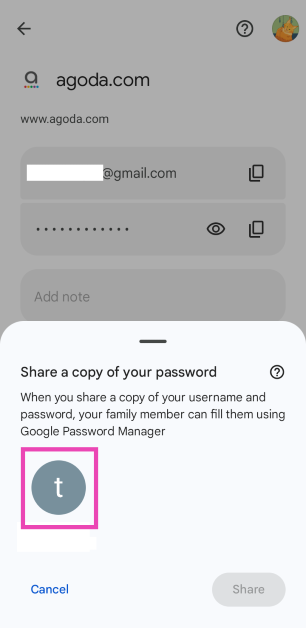 Step 5: Select a family member from the list. How to share passwords with your family using Google Password Manager (2024)