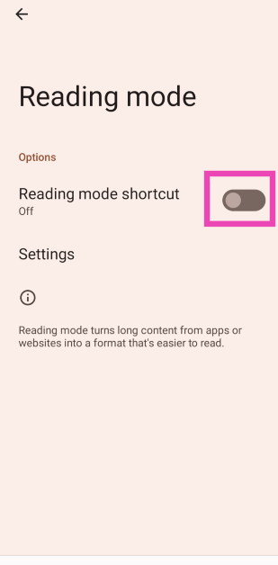 Step 4: Turn on the toggle switch for its shortcut.