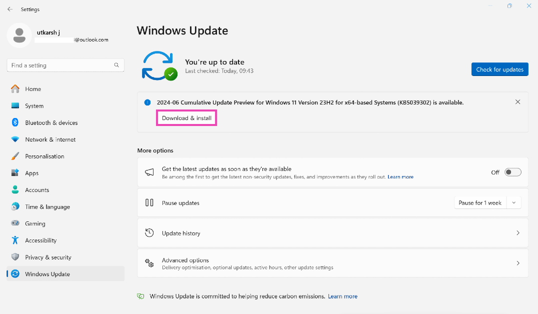 Step 2: Click on Check for updates. Windows 11 PC keeps restarting? Here are 8 fixes (2024)