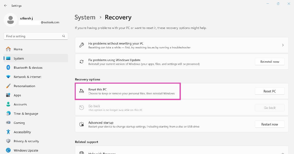 Step 3: In the following window, click on Reset  PC. Windows 11 PC keeps restarting? Here are 8 fixes (2024)