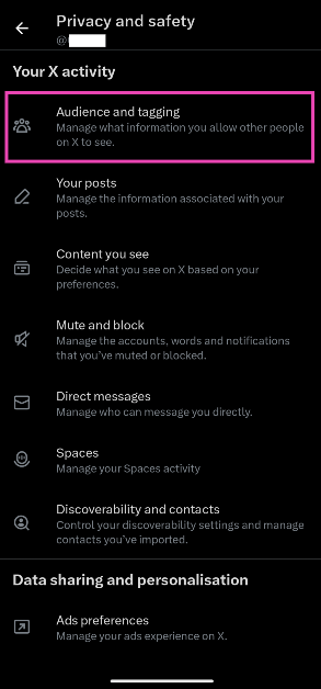 Step 5: Select Audience and tagging.