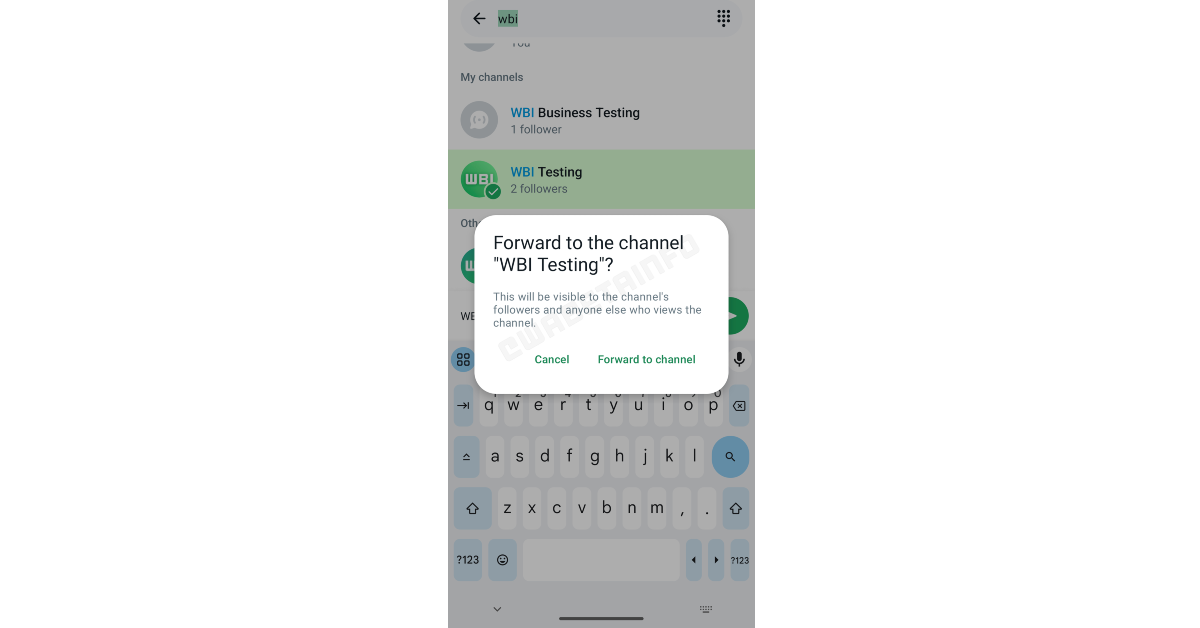Forward messages and media to your WhatsApp Channel