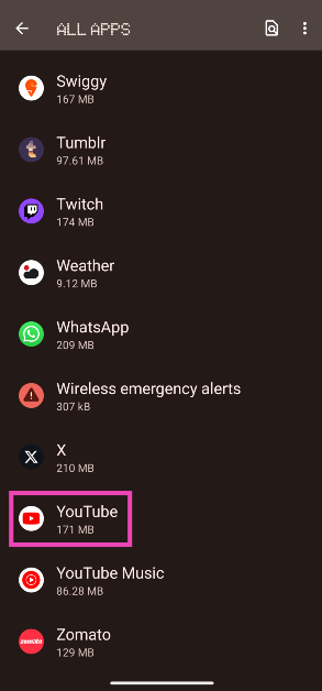 Step 2: Tap on YouTube. 6 ways to fix ‘YouTube links not opening in WhatsApp' (2024)