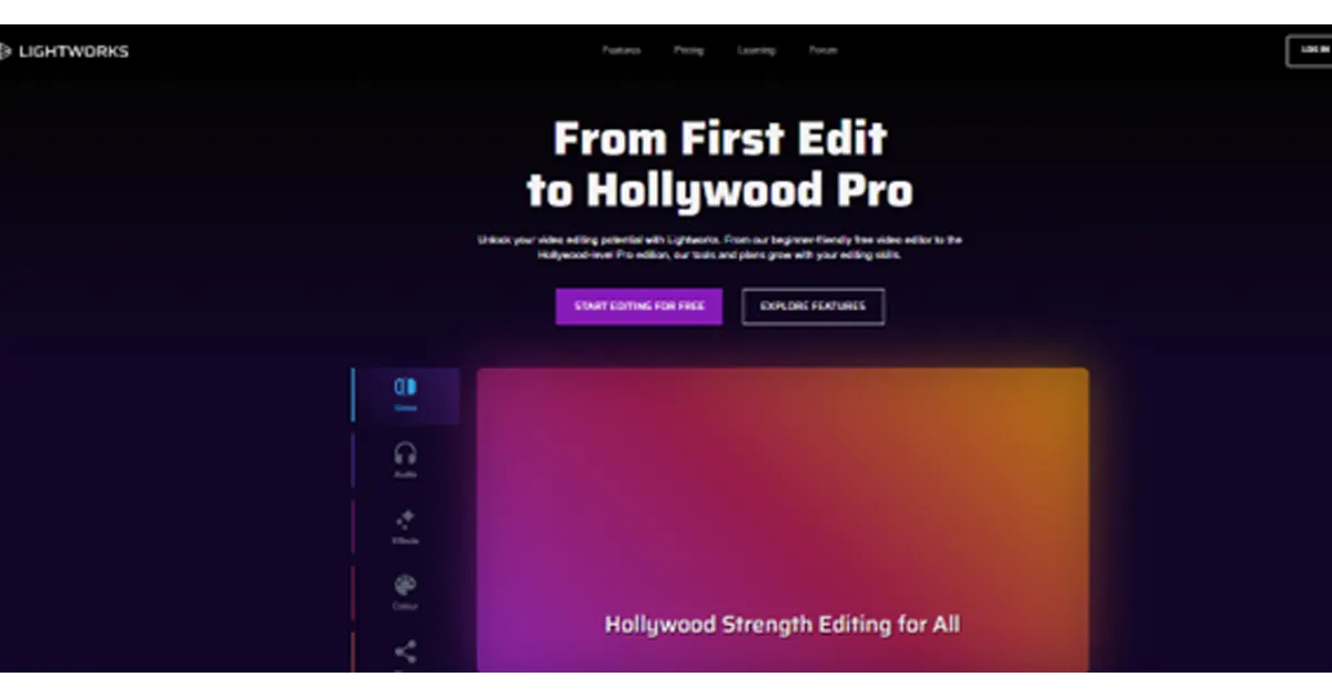 lightworks website interface 