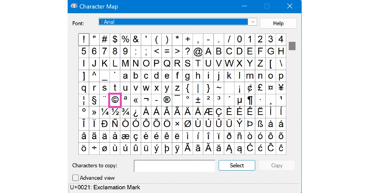 Step 3: Click on the symbol you want to copy. 5 Ways to Type the Copyright and Trademark Symbols on Your PC and Mac