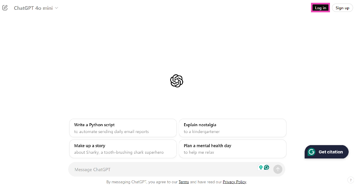 Step 2: Log into ChatGPT.