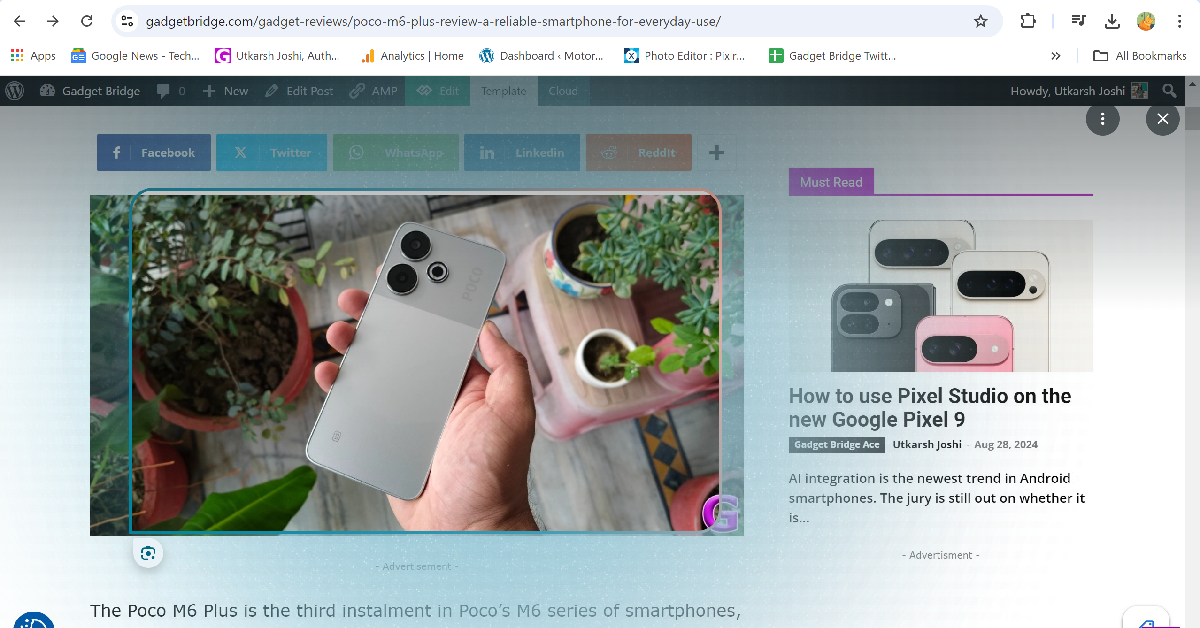 Step 4: Drag the cursor over an image or text to initiate a web search.