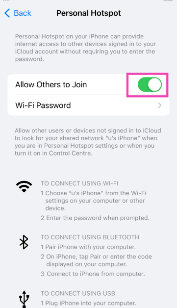 Step 3: Turn off the toggle switch next to Allow Others to Join.