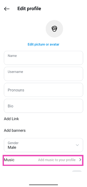 Step 3: Tap on Add music to your profile.
