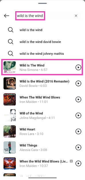 Step 8: Tap the song title to select it. add song to instagram bio