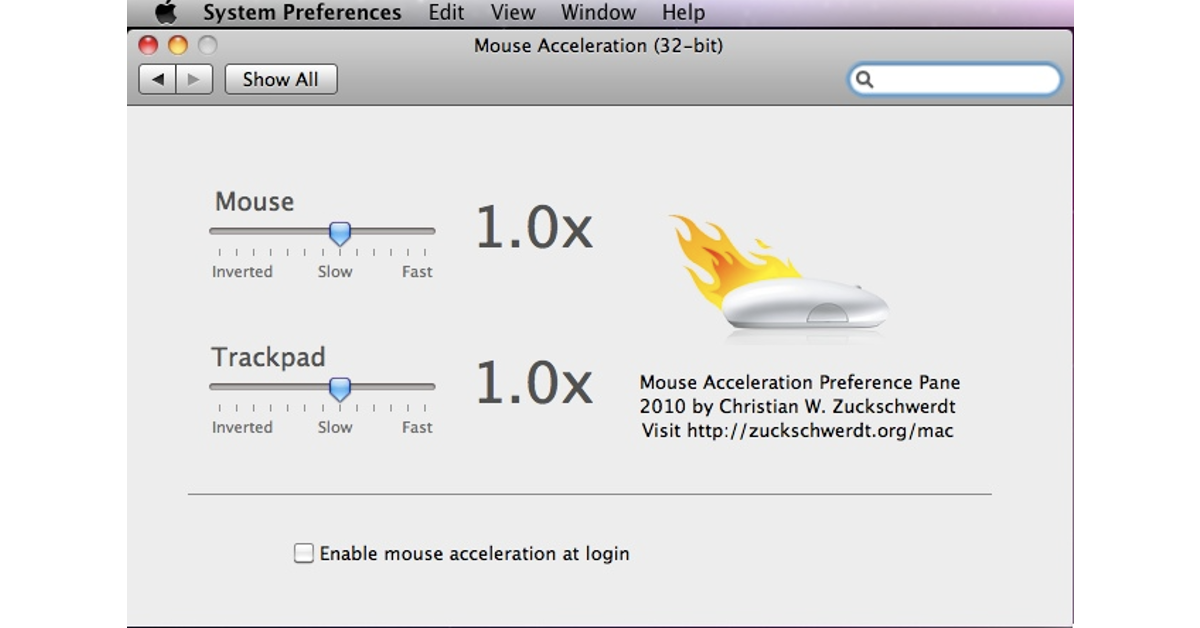 Use the Mouse Acceleration Preference Pane