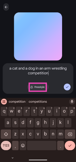 Step 3: Enter a prompt for the image. Pixel Studio is currently not able to process prompts that involve humans.
