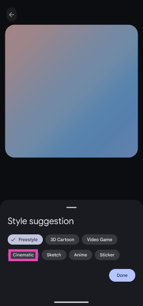 Step 4: Tap on Freestyle and select a style for the image.
