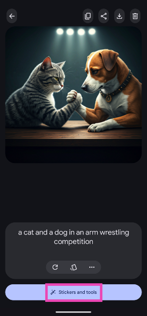 Step 6: Tap on Stickers and tools to edit the image. How to use Pixel Studio on the new Google Pixel 9 