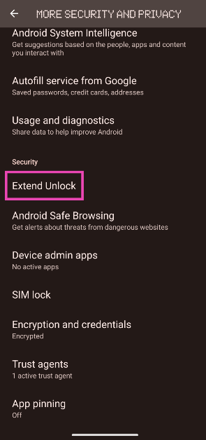 Step 3: Select Extend unlock.